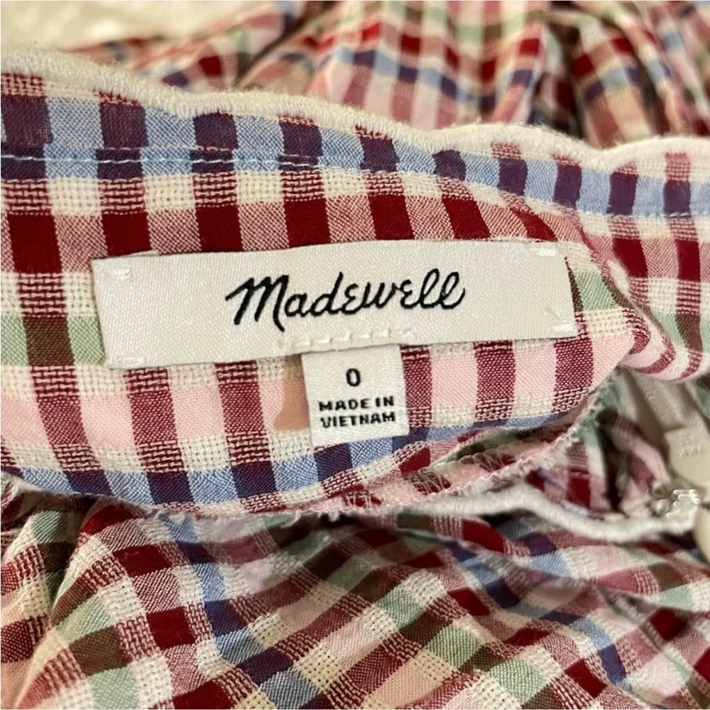 Madewell Scalloped Midi Dress in Rainbow Gingham - Picture 2 of 5
